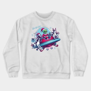 Extraterrestrial Christmas. Alien Santa Claus. Santa's sleigh. Crewneck Sweatshirt